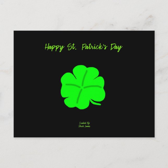 Happy St.  Patrick's Day Postcard (Front)