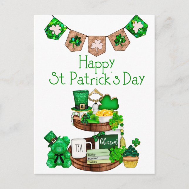 Happy St. Patrick's Day Postcard (Front)