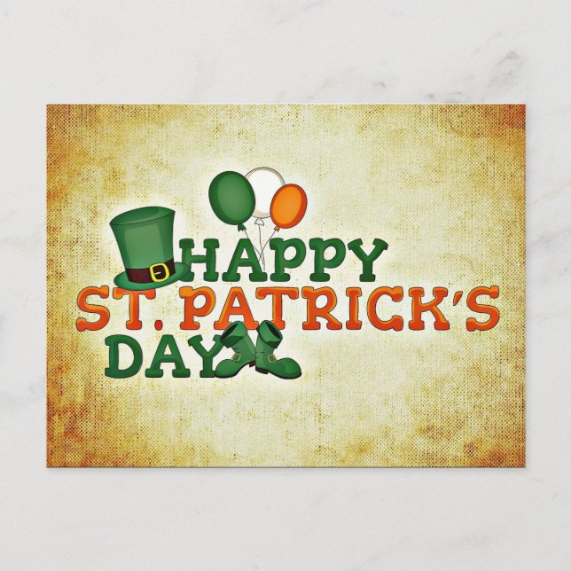 Happy St. Patrick's Day Postcard (Front)