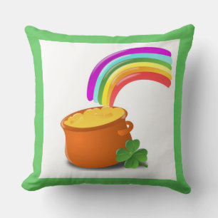 "HAPPY ST. PATRICK'S DAY" POT OF GOLD THROW PILLOW