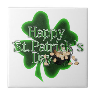 Happy St Patrick's Day - Pot Of Gold Tile