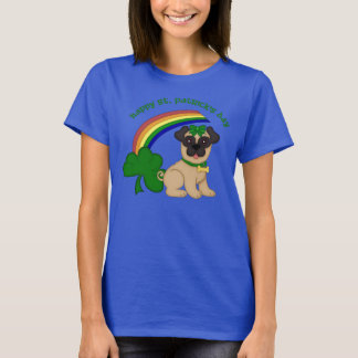 Happy St. Patrick's Day Pug (female) T-Shirt