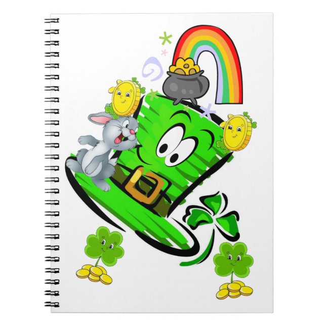 Happy St. Patrick's Day Rabbit Notebook (Front)