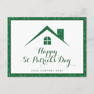 Happy St. Patrick's Day Real Estate House  Postcard
