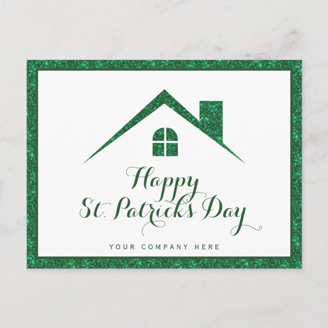 Happy St. Patrick's Day Real Estate House  Postcard (Front)