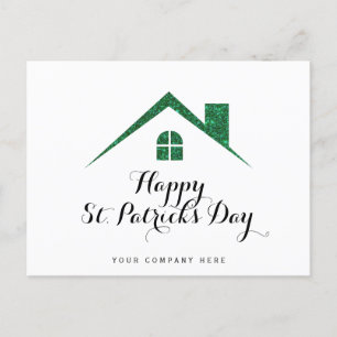 Happy St. Patrick's Day Real Estate House  Postcard