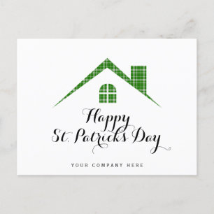 Happy St. Patrick's Day Real Estate House   Postcard