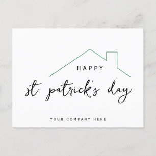 Happy St. Patrick's Day Realty House  Postcard