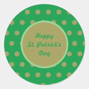 Happy St. Patrick's Day Round Stickers (Green)