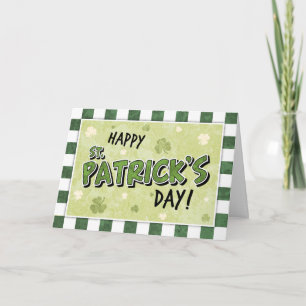 Happy St. Patrick's Day - Shamrock and Gingham Card