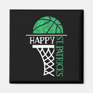 Happy St Patricks Day Shamrock Bysketbyll Player N Magnet
