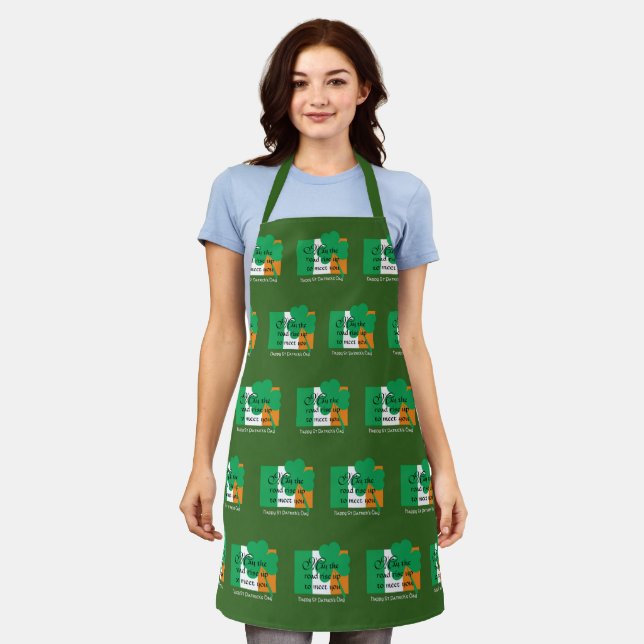 HAPPY ST PATRICK'S DAY | Shamrock | Irish Blessing Apron (Worn)