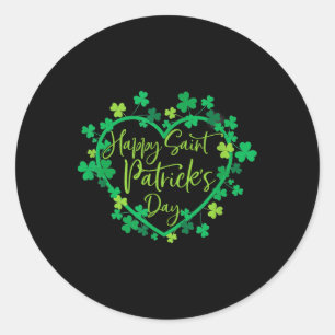 Happy St. Patricks Day Shamrock Irish Saint Patric Classic Round Sticker