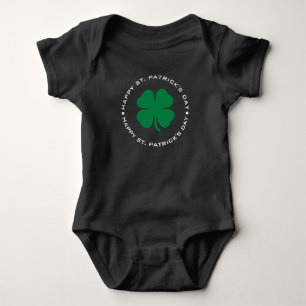 Happy St. Patrick's Day Shamrock Lucky Charm Baby Bodysuit
