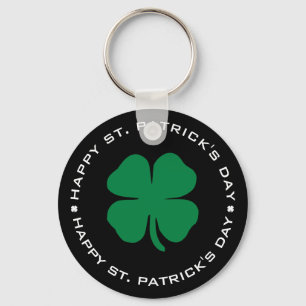 Happy St. Patrick's Day Shamrock Lucky Charm Keychain
