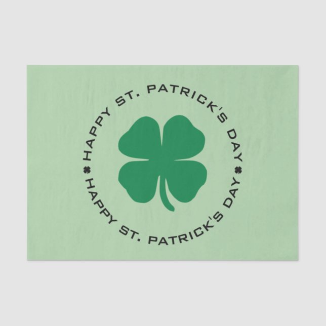Happy St. Patrick's Day Shamrock Lucky Charm Tissue Paper (Front)
