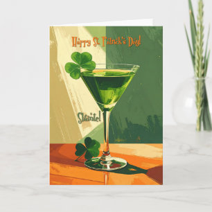 Happy St. Patrick's Day Shamrock Martini  Card