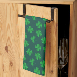 HAPPY ST. PATRICK'S DAY Shamrock Pattern Kitchen T Kitchen Towel