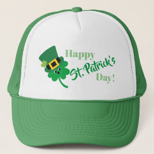 Happy St Patricks Day Shamrock Trucker Hat