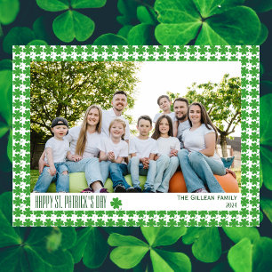 Happy St. patrick's day Shamrocks family 1 photo Holiday Card