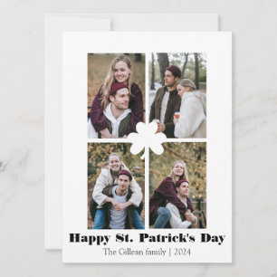 Happy St. patrick's day Shamrocks family photo Holiday Card