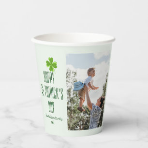 Happy St. patrick's day Shamrocks family photo  Paper Cups