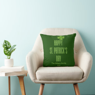Happy St. patrick's day Shamrocks family photo Throw Pillow