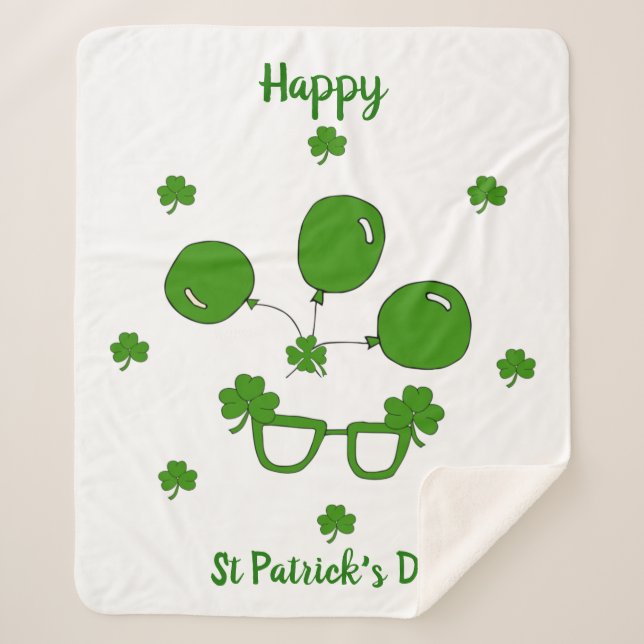 Happy St Patrick's Day    Sherpa Blanket (Front)