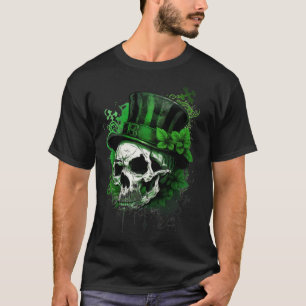 Happy St Patricks Day Skull C Green Shamrock  3 T-Shirt
