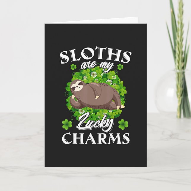 Happy St. Patrick's Day Sloth Card (Front)