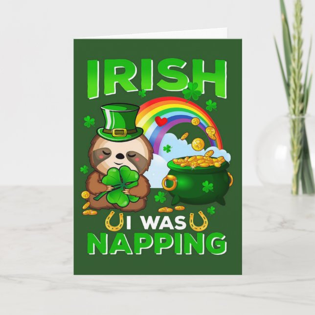 Happy St. Patrick's Day Sloth  holiday card (Front)