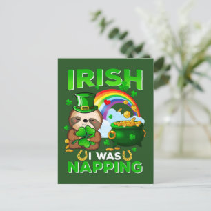 Happy St. Patrick's Day Sloth postcard