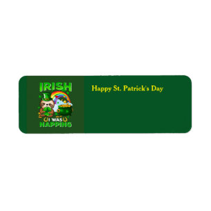 Happy St. Patrick's Day Sloth retour adresse étiqu