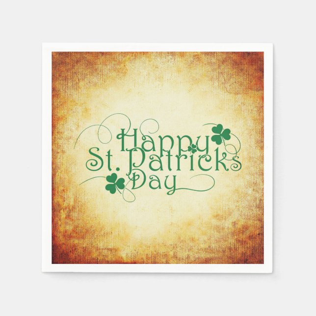 Happy St. Patrick's Day Square Napkin (Front)