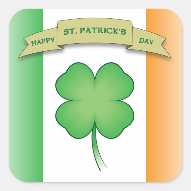 Happy St. Patrick's Day Square Sticker (Front)