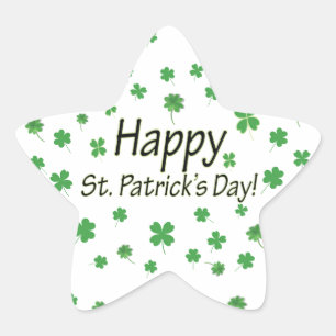 Happy St Patricks Day Star Sticker