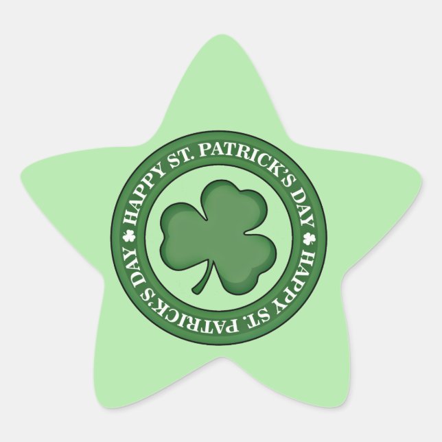 Happy St. Patricks Day Star Sticker (Front)