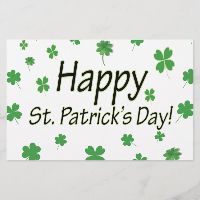 Happy St Patricks Day Stationery (Front)