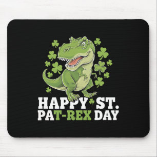 Happy St Patricks Day T-rex And Shamrocks St Patty Mouse Pad