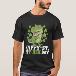 Happy St Patricks Day T-rex And Shamrocks St Patty T-Shirt