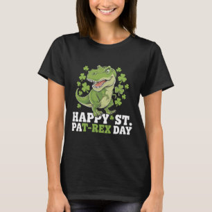Happy St Patricks Day T-rex And Shamrocks St Patty T-Shirt