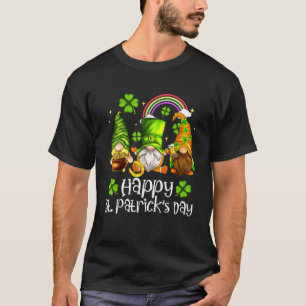 Happy St Patrick's Day Three Gnomes Lucky Shamrock T-Shirt