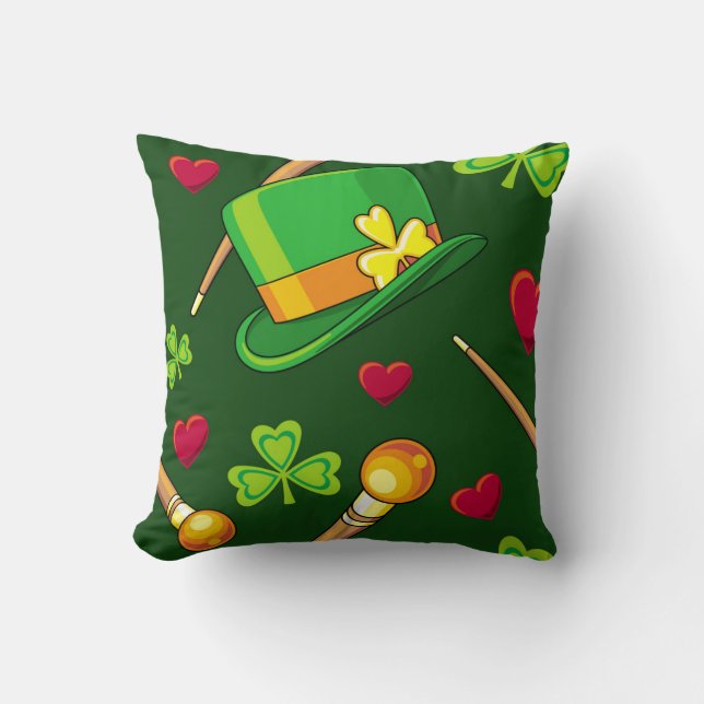 Happy St. Patrick's Day! Throw Pillow (Front)