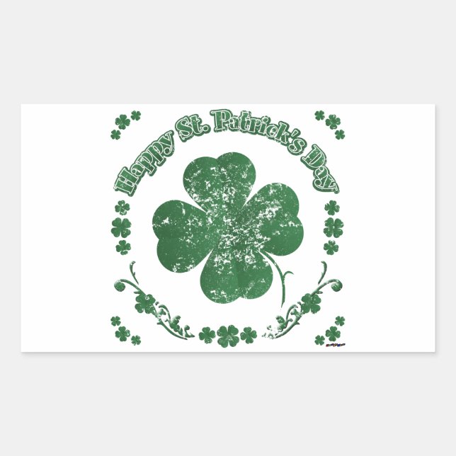 Happy St. Patrick's Day - vintage style Sticker (Front)