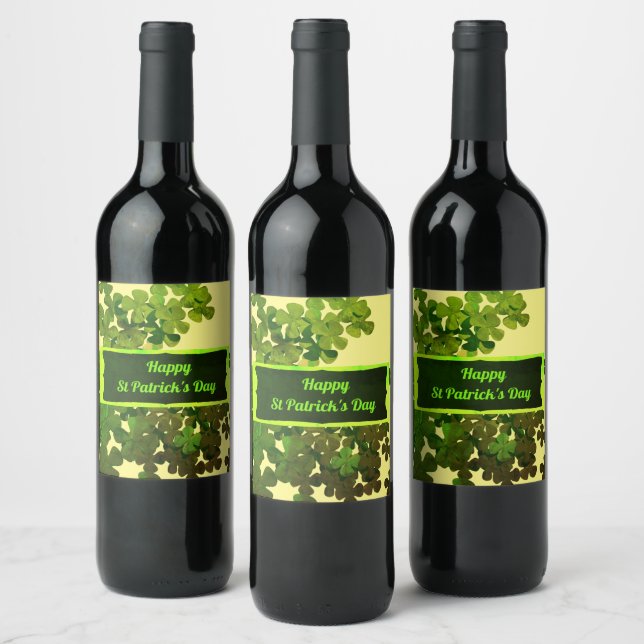 Happy St Patrick's Day Wine Label (Bottles)