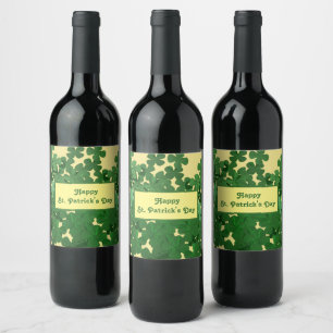 Happy St Patrick's Day Wine Label