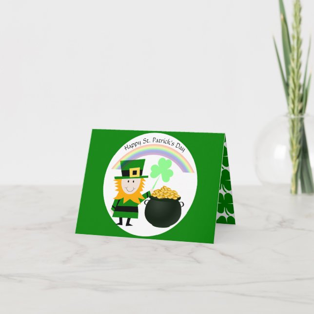 Happy St Patrick's Day with inside Greeting   Holiday Card (Front)