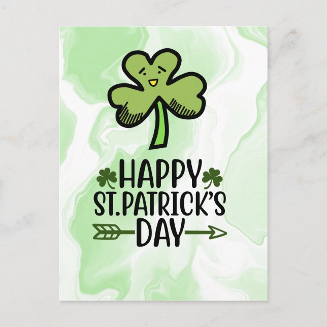 Happy St.Patrick's Day with shamrock   Card (Front)
