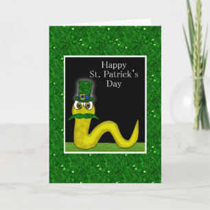 Happy St. Patrick's Day with snake funny humour Card