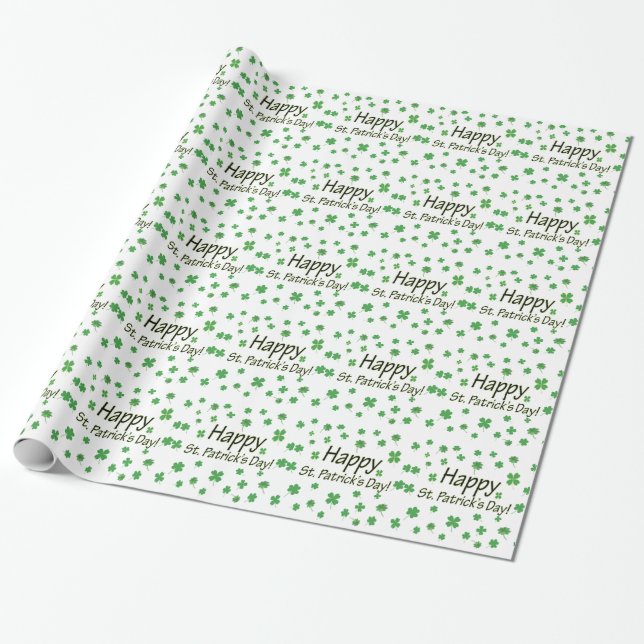 Happy St Patricks Day Wrapping Paper (Unrolled)